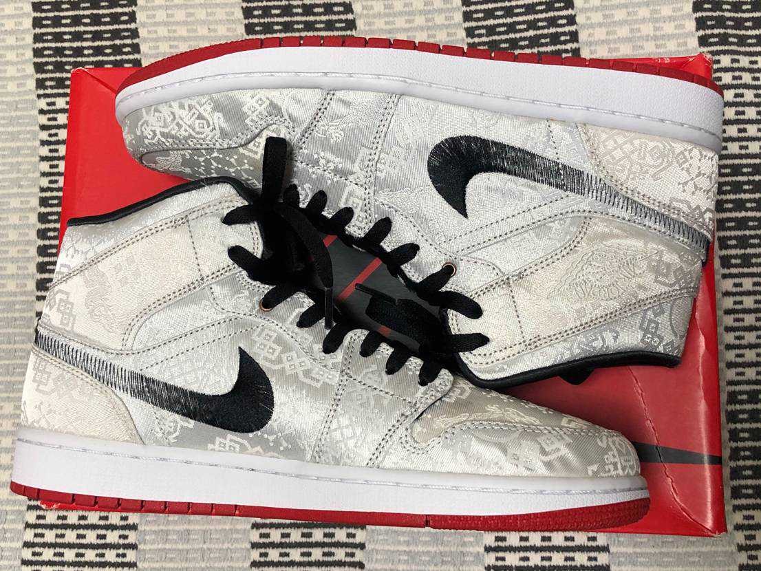 CLOT × Nike Air Jordan 1 Mid SE Fearless "White/Black/Red"