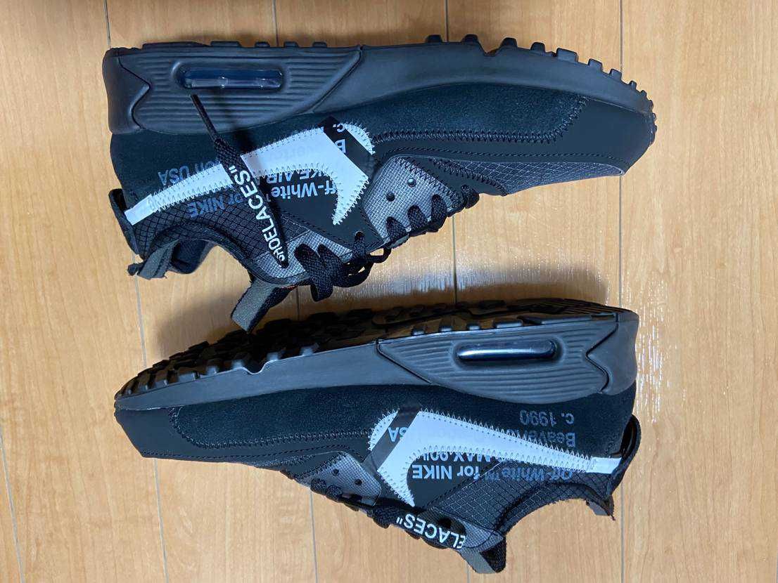 Off-White × Nike Air Max 90 "Black/Black-Cone-White"