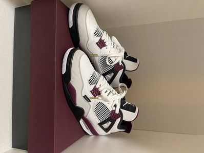Paris Saint Germain ×Nike Air Jordan 4 Retro "White/Bordeaux/Neutral Gray"