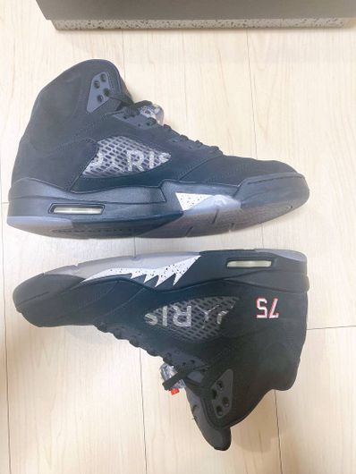 NIKE AIR JORDAN 5 PARIS SAINT-GERMAIN BLACK/CEMENT GREY