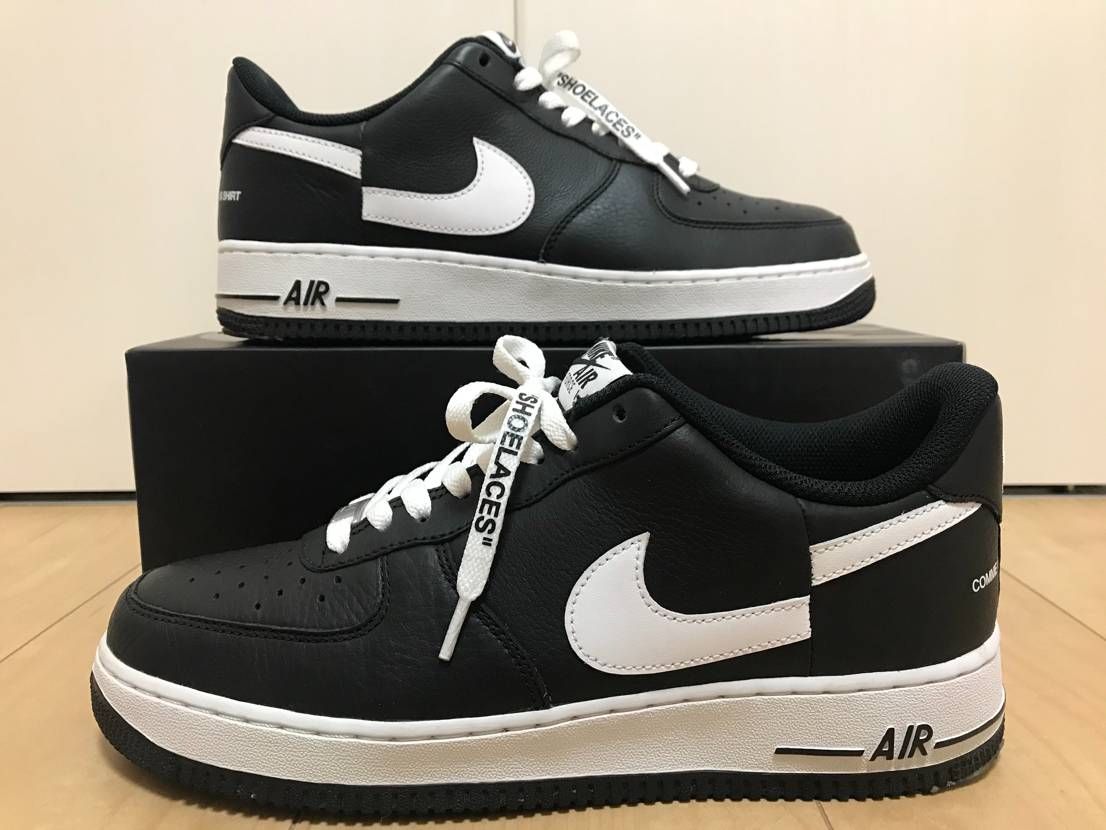 Supreme × COMME des GARCONS SHIRT × Nike Air Force 1 Low "Black/White" (2018)