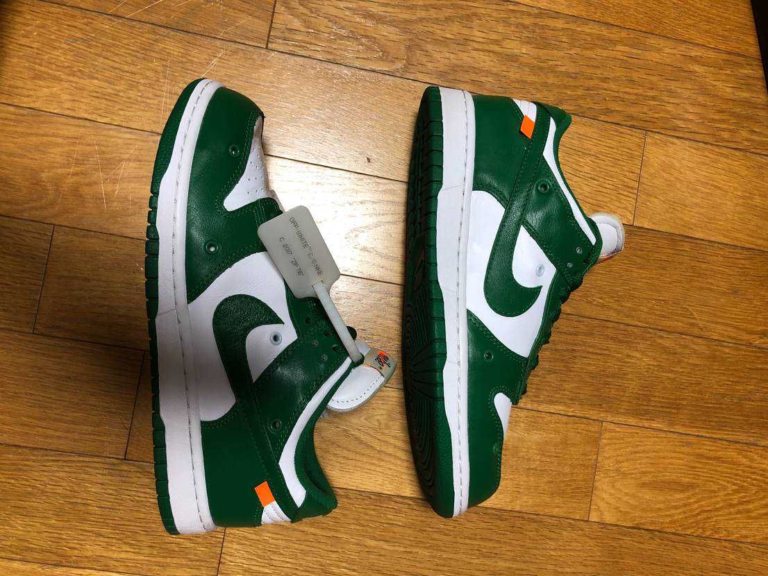 Off-White × Nike Dunk Low "White/Pine Green"
