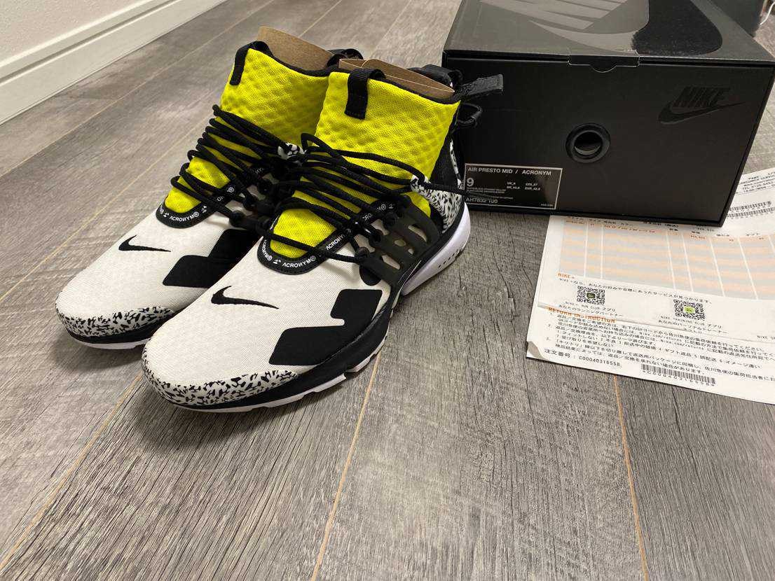 ACRONYM × Nike Air Presto Mid "White/Black/Dynamic Yellow"
