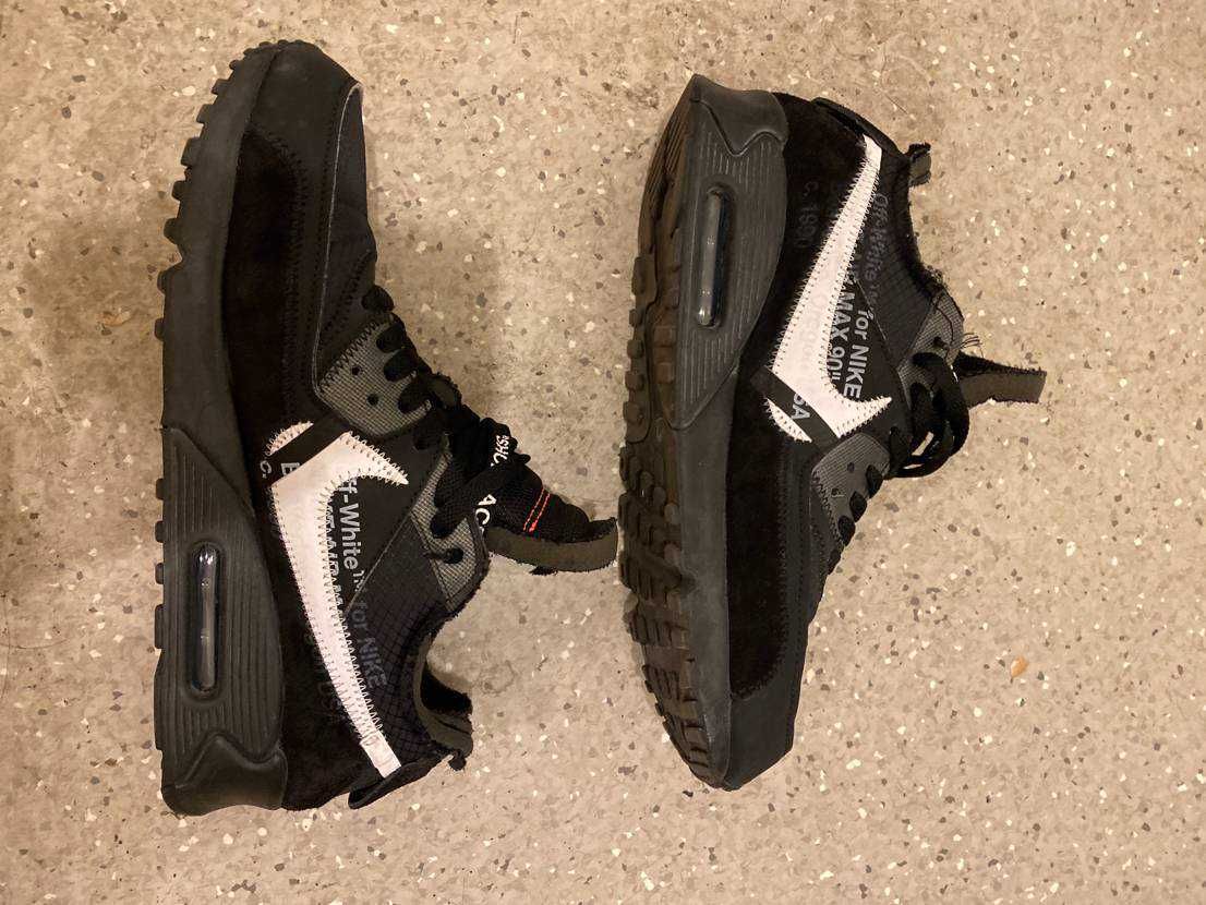 Off-White × Nike Air Max 90 "Black/Black-Cone-White"