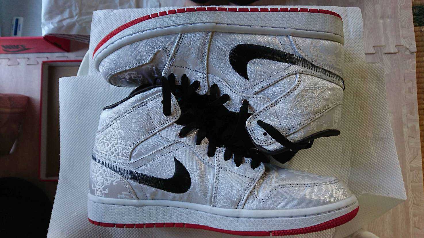CLOT × Nike Air Jordan 1 Mid SE Fearless "White/Black/Red"