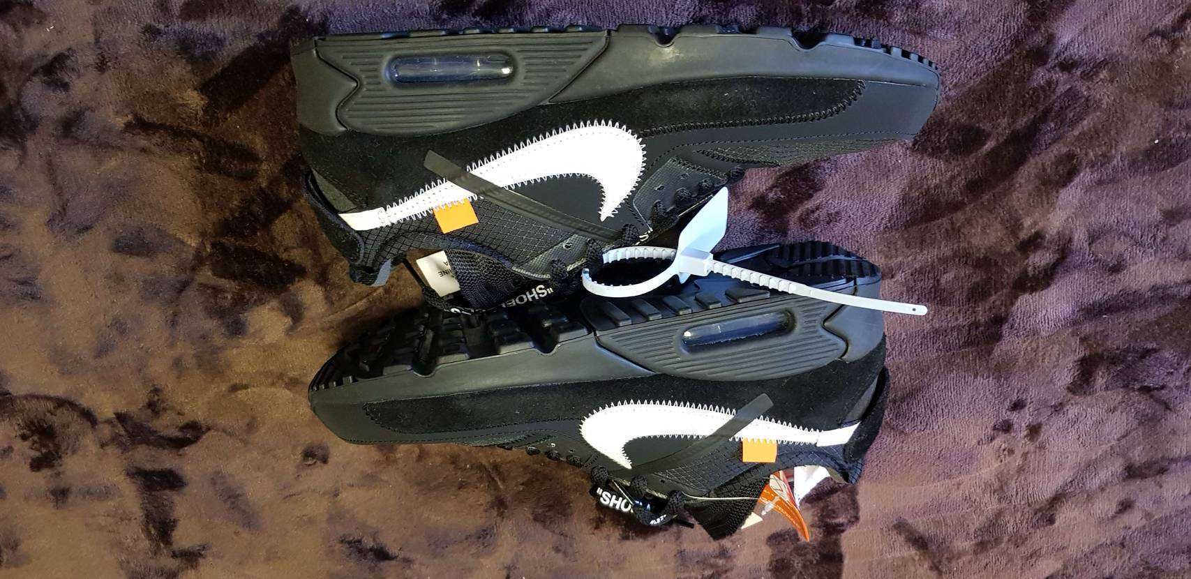 Off-White × Nike Air Max 90 "Black/Black-Cone-White"
