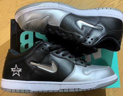 Supreme × Nike Dunk Low "Metallic Silver/Black"