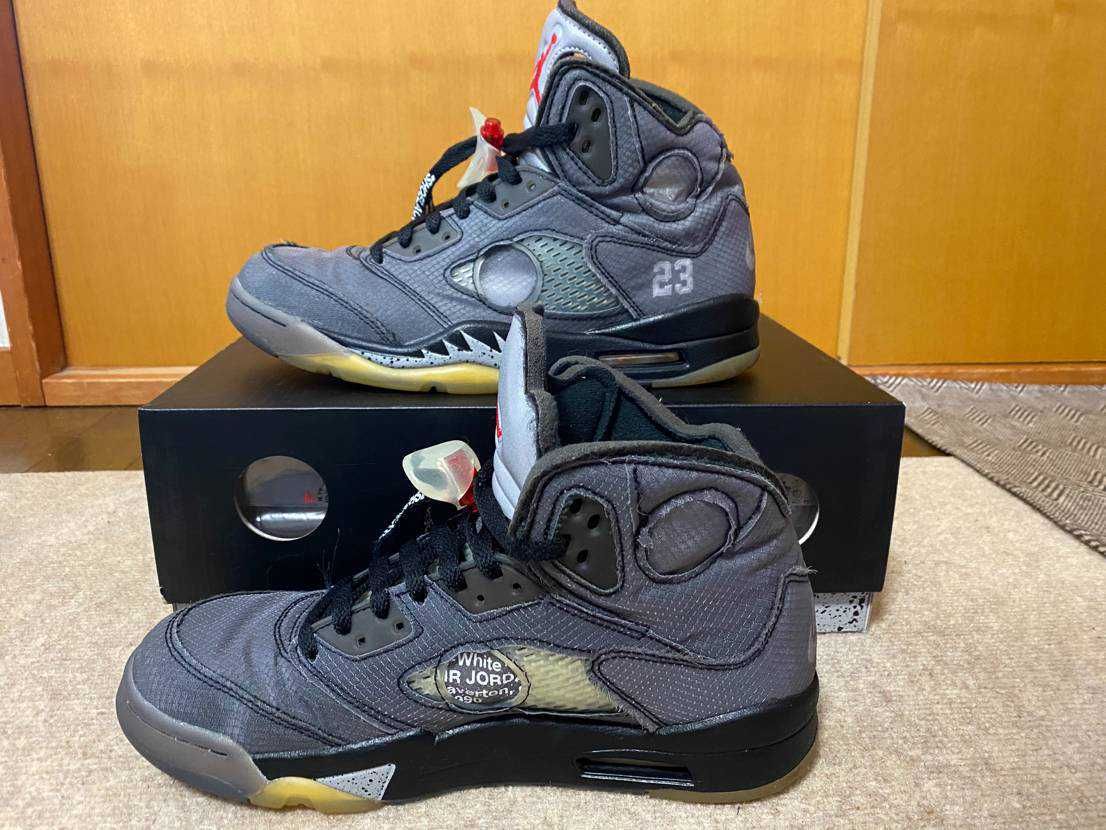 Off-White × Nike Air Jordan 5 "Black/Muslin/Fire Red"