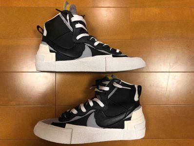 sacai × NIKE BLAZER MID "BLACK/WOLF GREY/WHITE"