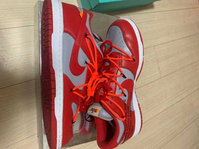 Off-White × Nike Dunk Low "University Red/Wolf Grey"