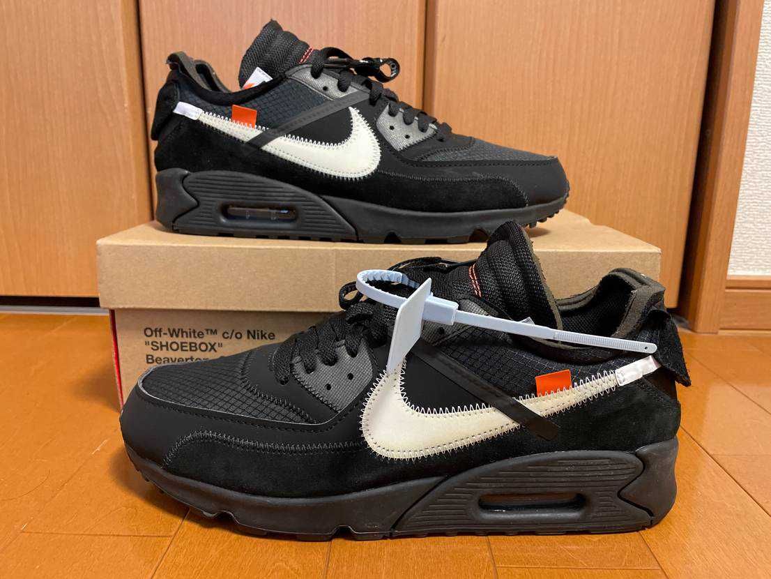 Off-White × Nike Air Max 90 "Black/Black-Cone-White"