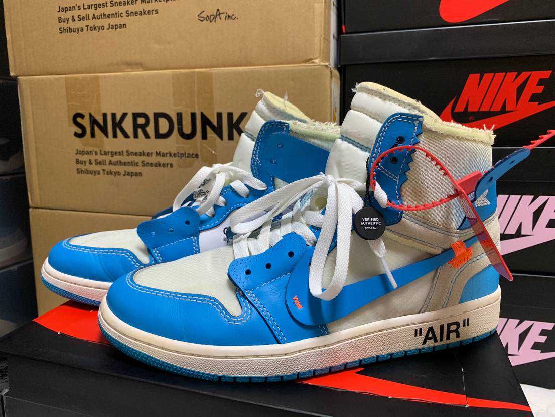 Off-White × Nike Air Jordan 1 High UNC "White/Dark Powder Blue"