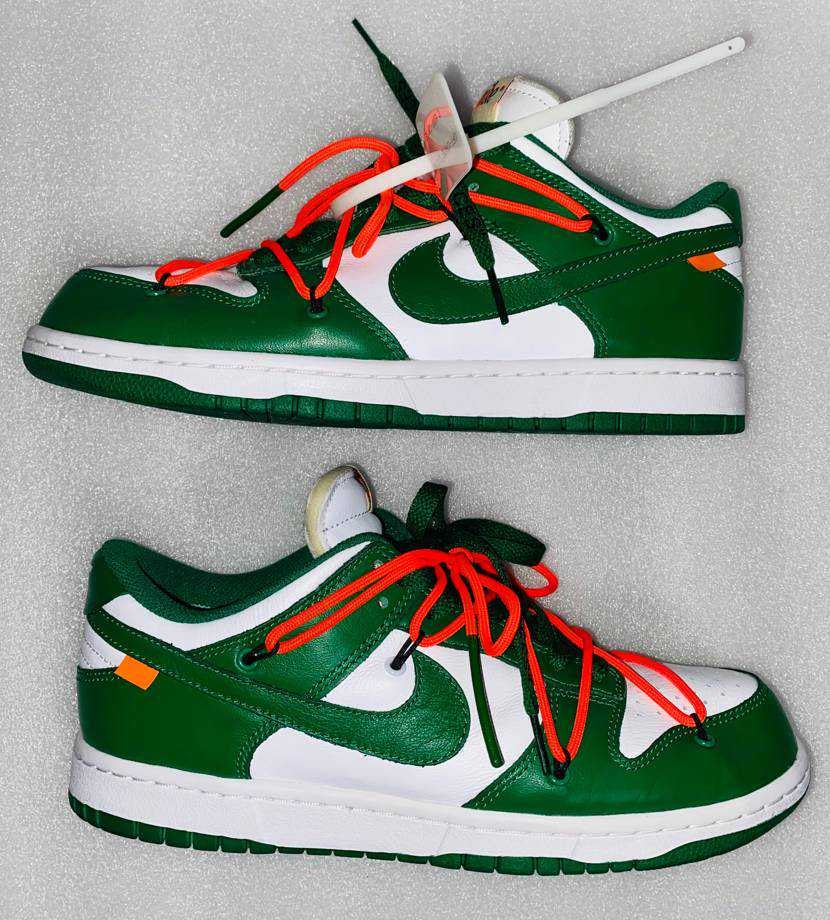 Off-White × Nike Dunk Low "White/Pine Green"