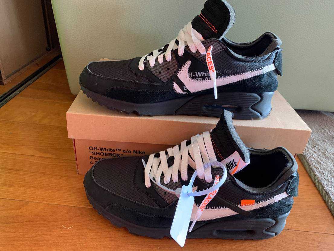 Off-White × Nike Air Max 90 "Black/Black-Cone-White"