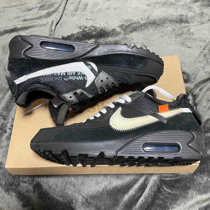 Off-White × Nike Air Max 90 "Black/Black-Cone-White"