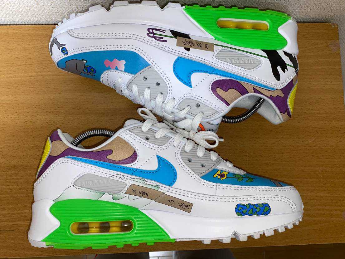 RUOHAN WANG × NIKE AIR MAX 90 FLYLEATHER "WHITE/MULTI COLOR"