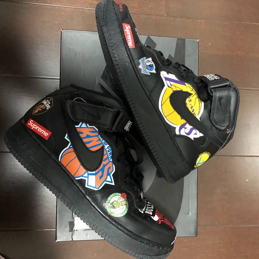 Supreme × NBA × Nike Air Force 1 Mid '07 "Black"