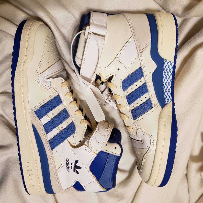 adidas Forum 84 High Blue Thread "Off White-Bright Blue/Footwear White"