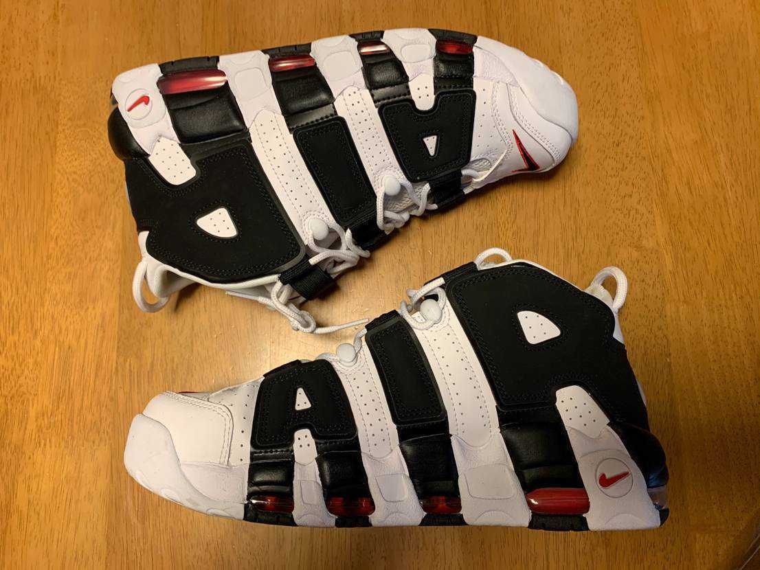 NIKE AIR MORE UPTEMPO "WHITE/BLACK/UNIVERSITY RED"(2020)
