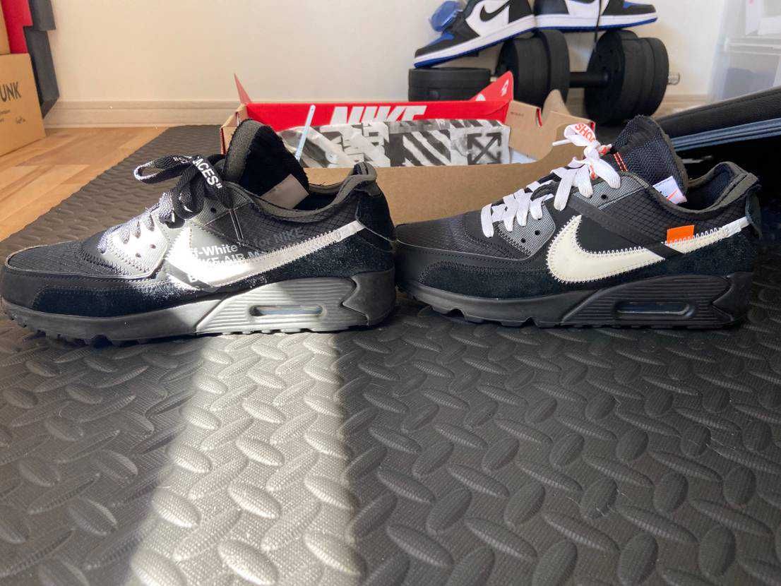 Off-White × Nike Air Max 90 "Black/Black-Cone-White"