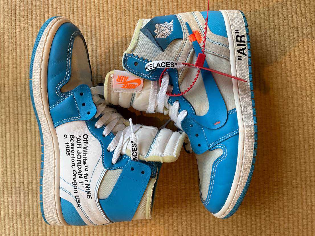 Off-White × Nike Air Jordan 1 High UNC "White/Dark Powder Blue"