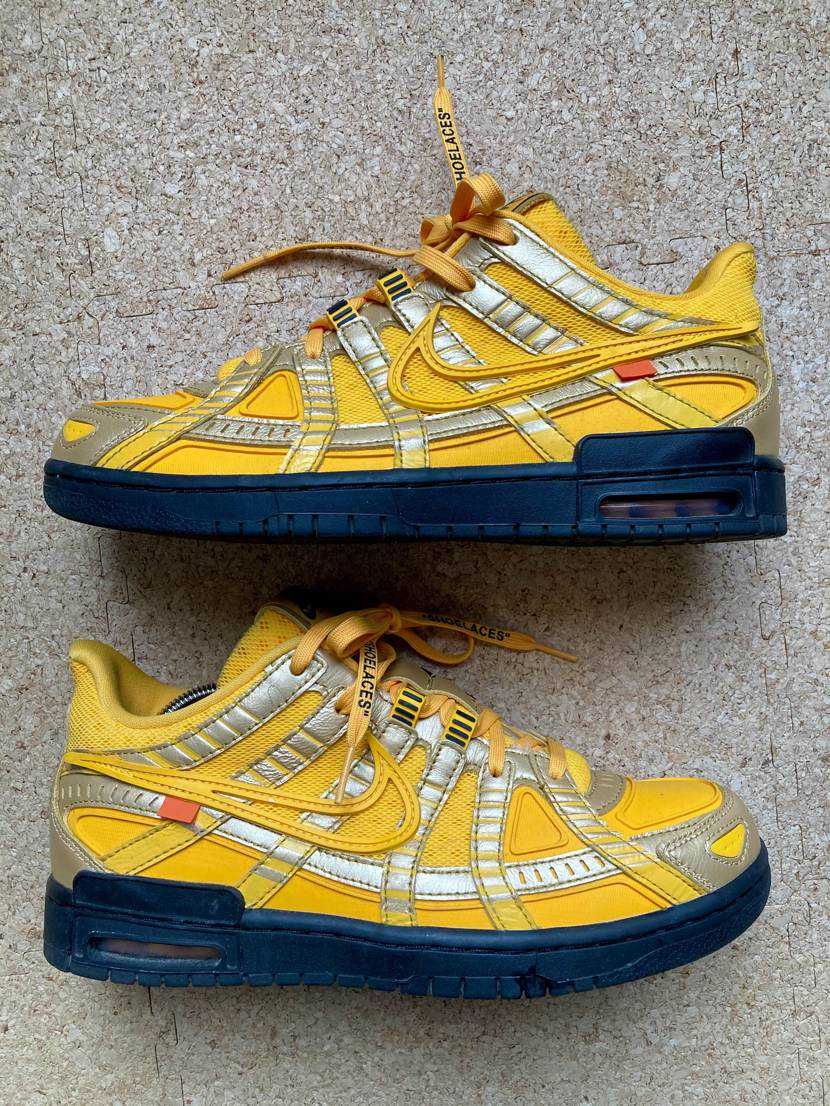 Off-White × Nike Air Rubber Dunk "University Gold" 