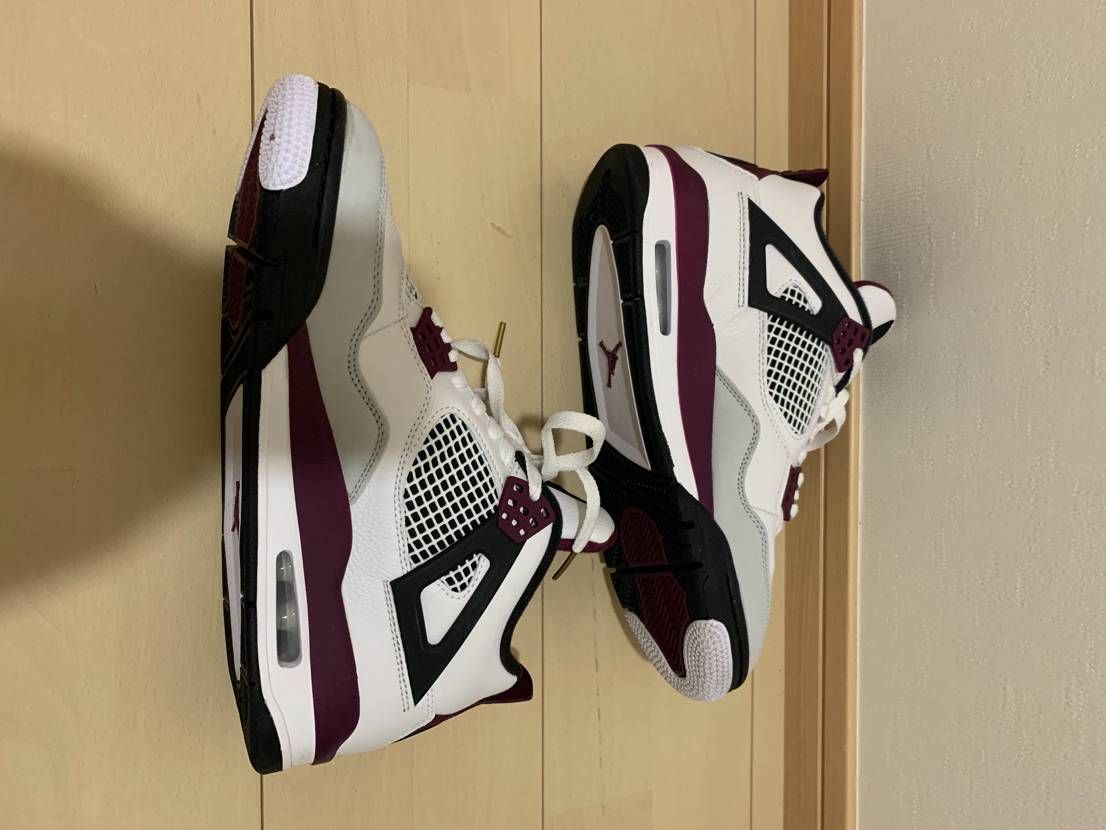 Paris Saint Germain ×Nike Air Jordan 4 Retro "White/Bordeaux/Neutral Gray"