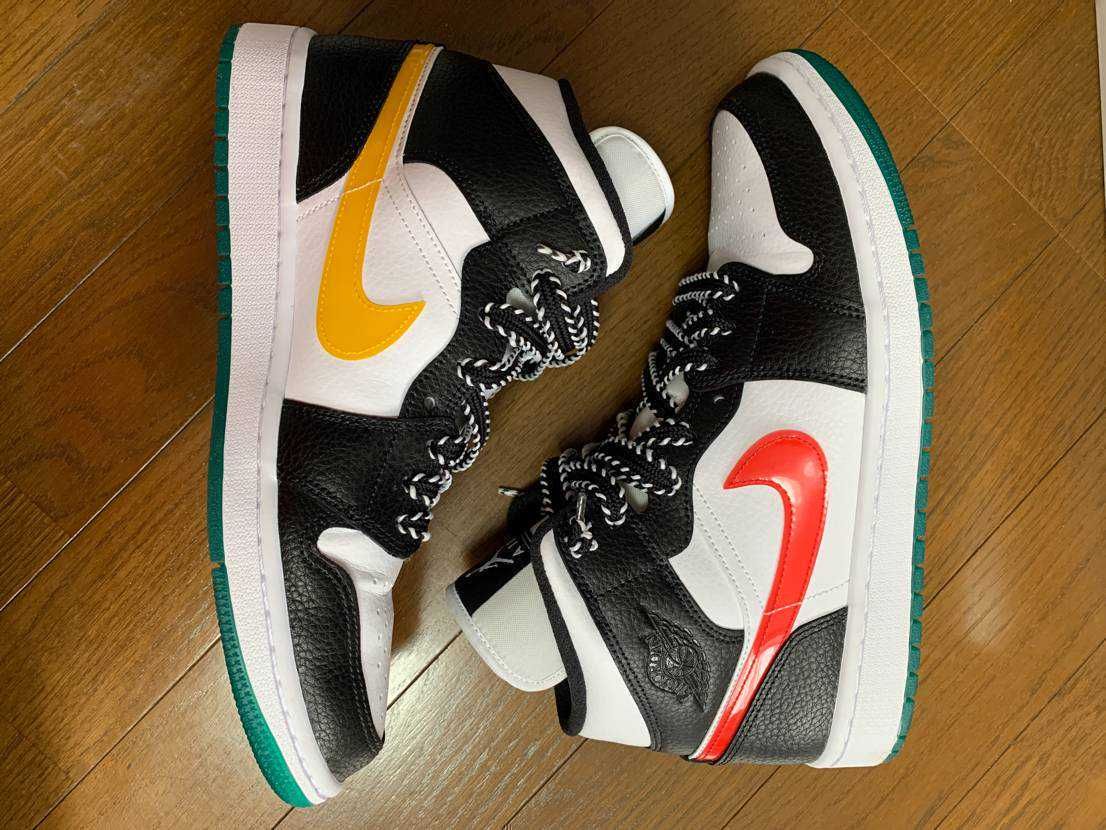 Nike Women's Air Jordan 1 Mid "White/Red/Yellow"