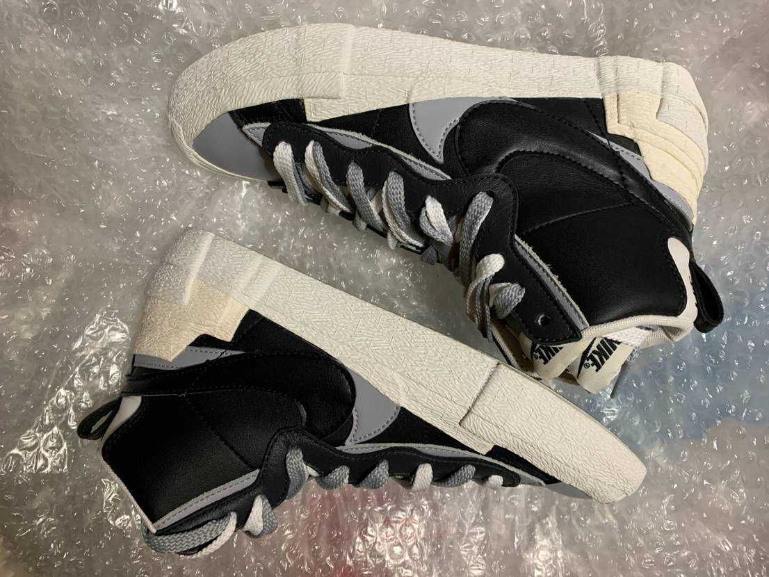 sacai × NIKE BLAZER MID "BLACK/WOLF GREY/WHITE"