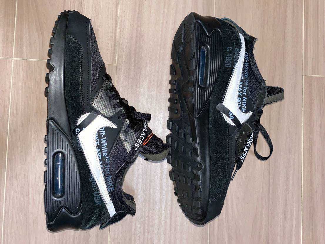 Off-White × Nike Air Max 90 "Black/Black-Cone-White"