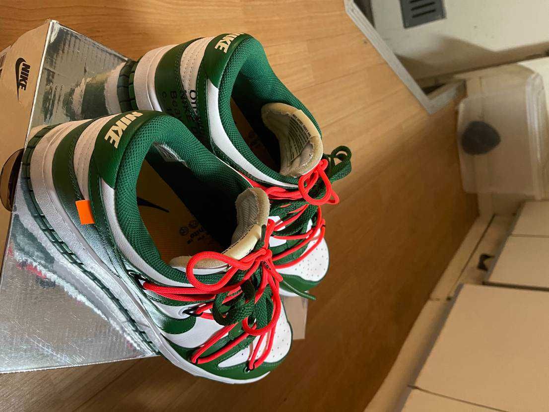 Off-White × Nike Dunk Low "White/Pine Green"