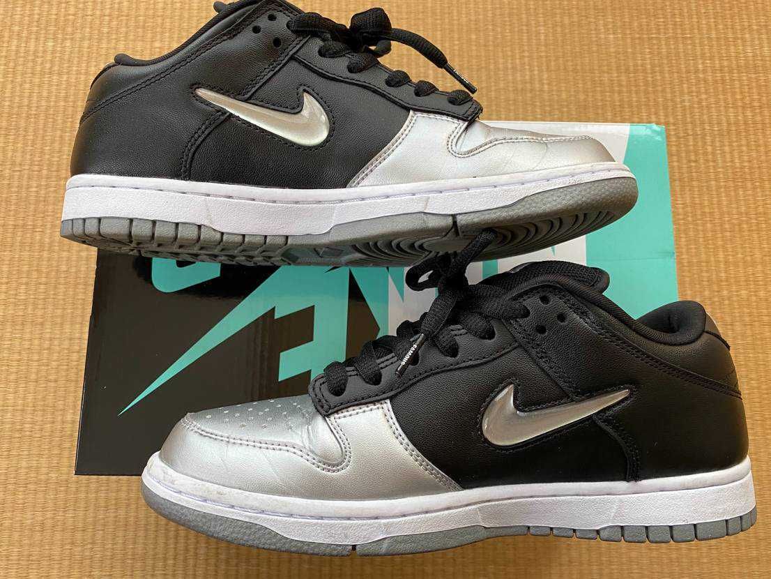 Supreme × Nike Dunk Low "Metallic Silver/Black"