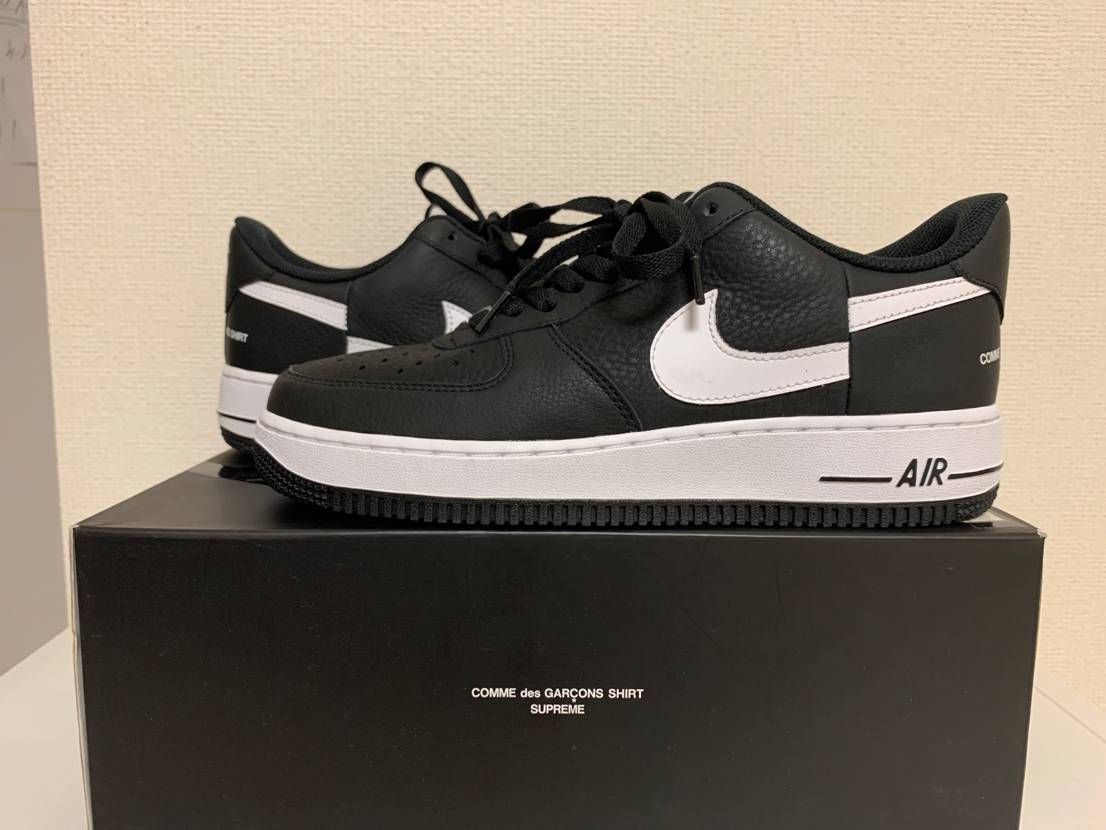 Supreme × COMME des GARCONS SHIRT × Nike Air Force 1 Low "Black/White" (2018)