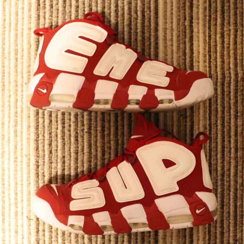 Supreme × Nike Air More Uptempo "White/Red"