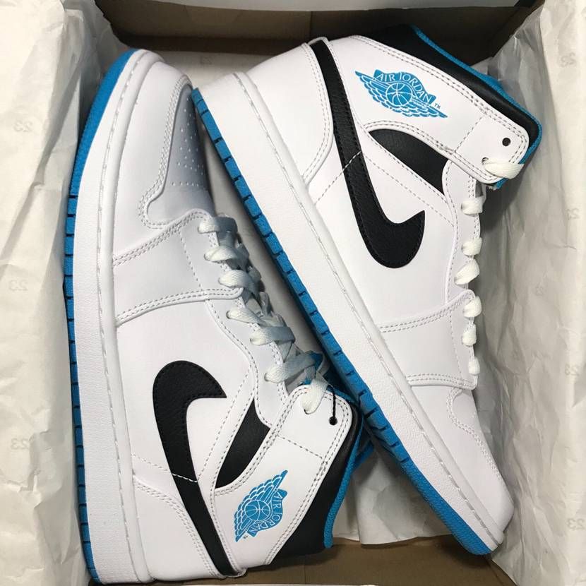 Nike Air Jordan 1 Mid "White/Laser blue"