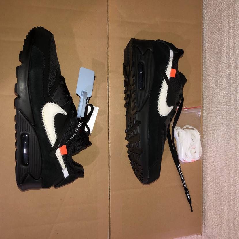 Off-White × Nike Air Max 90 "Black/Black-Cone-White"