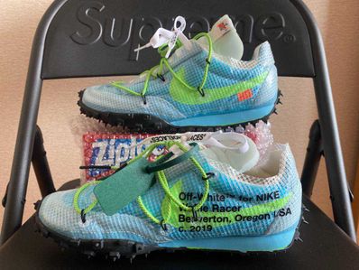 Off-White × Nike Women's Waffle Racer "Vivid Sky"
