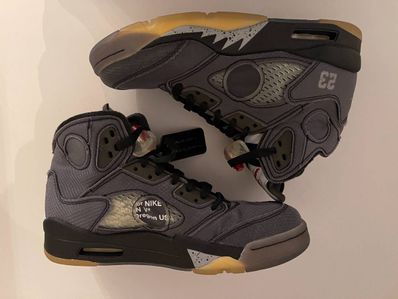 Off-White × Nike Air Jordan 5 "Black/Muslin/Fire Red"