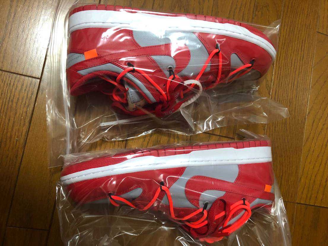 Off-White × Nike Dunk Low "University Red/Wolf Grey"