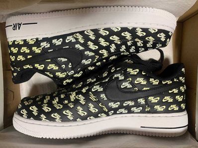 NIKE AIR FORCE 1 LOW ALL OVER LOGO BLACK