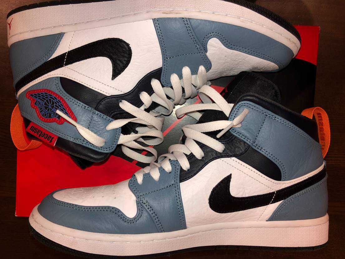FACETASM × Nike Air Jordan 1 Mid "White/Navy"