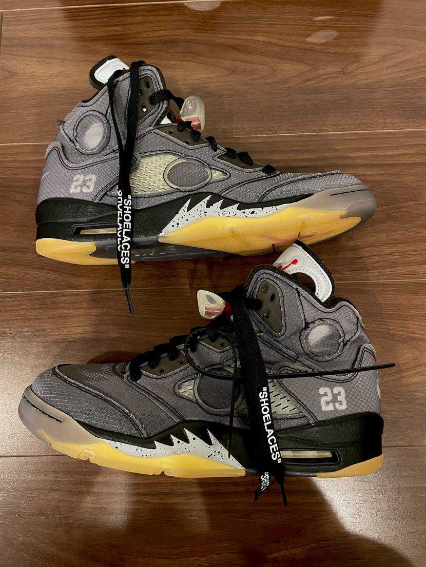 Off-White × Nike Air Jordan 5 "Black/Muslin/Fire Red"