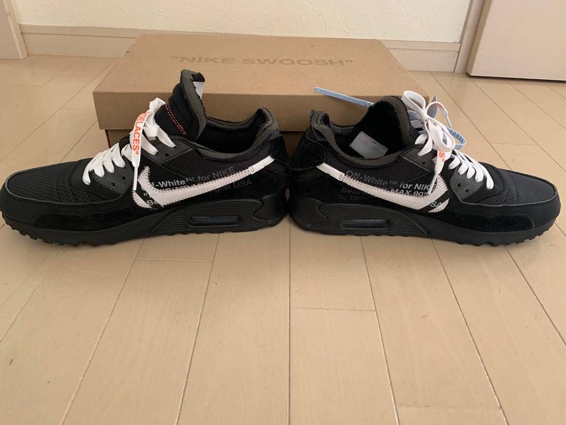 Off-White × Nike Air Max 90 "Black/Black-Cone-White"