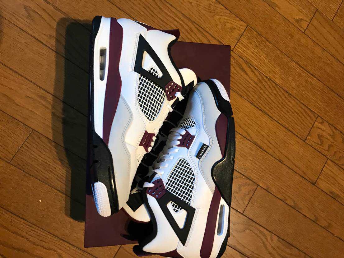 Paris Saint Germain ×Nike Air Jordan 4 Retro "White/Bordeaux/Neutral Gray"