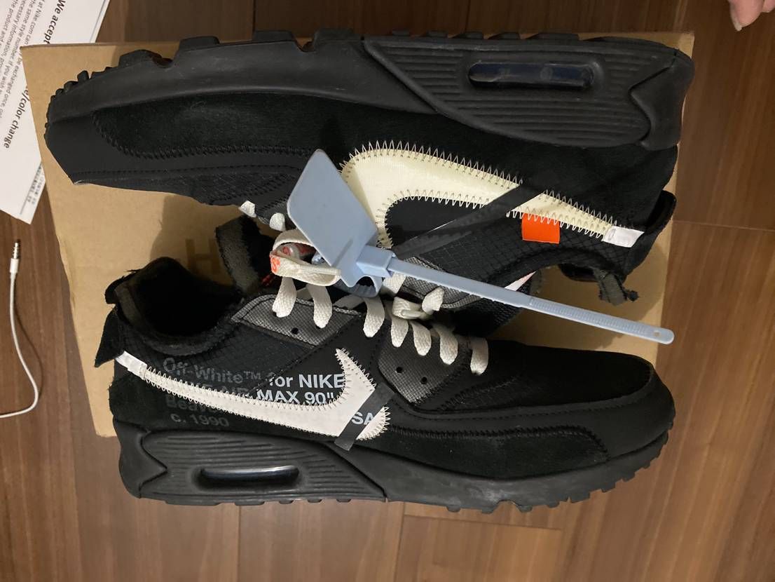 Off-White × Nike Air Max 90 "Black/Black-Cone-White"