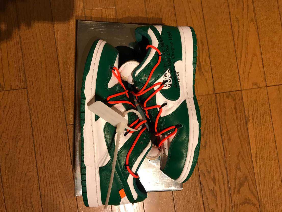 Off-White × Nike Dunk Low "White/Pine Green"