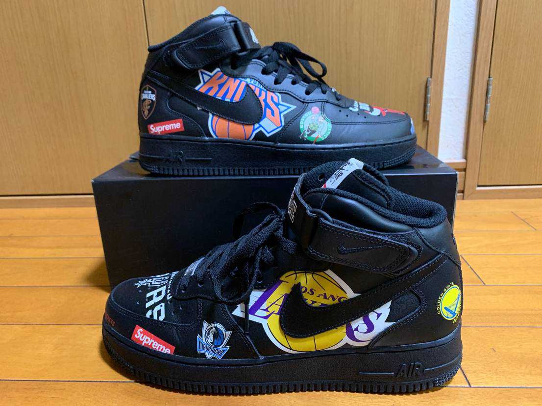 Supreme × NBA × Nike Air Force 1 Mid '07 "Black"