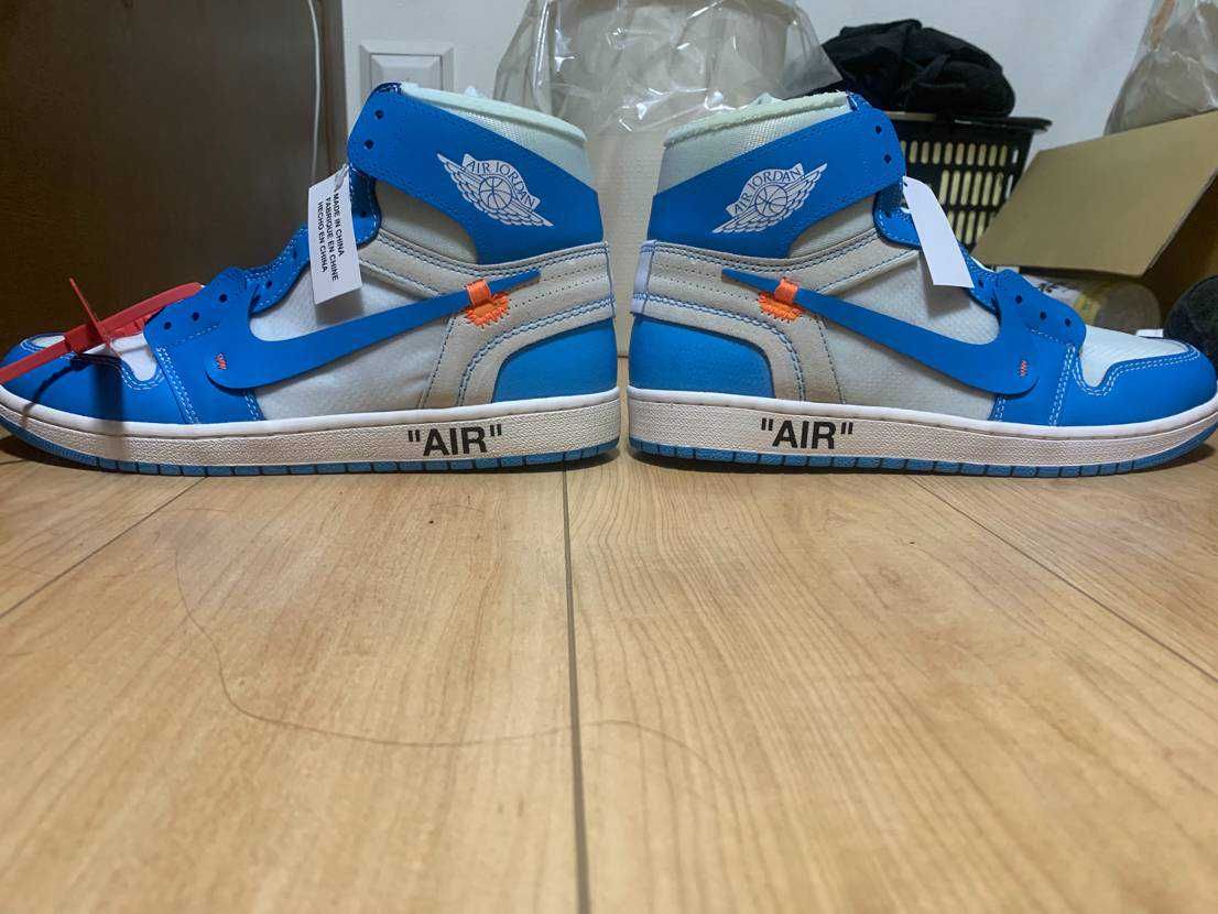 Off-White × Nike Air Jordan 1 High UNC "White/Dark Powder Blue"