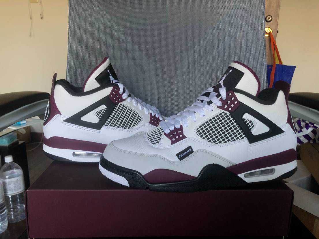 Paris Saint Germain ×Nike Air Jordan 4 Retro "White/Bordeaux/Neutral Gray"