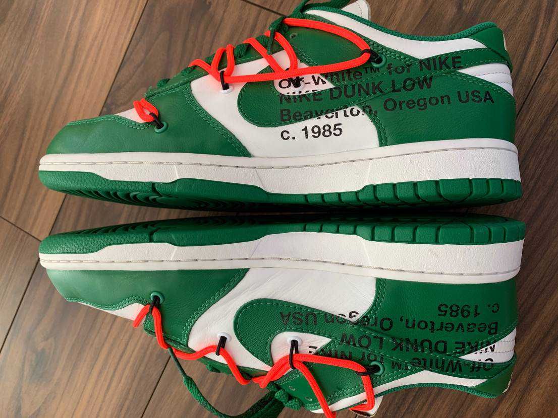 Off-White × Nike Dunk Low "White/Pine Green"